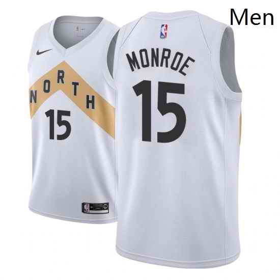 Men NBA 2018 19 Toronto Raptors 15 Greg Monroe City Edition White Jersey